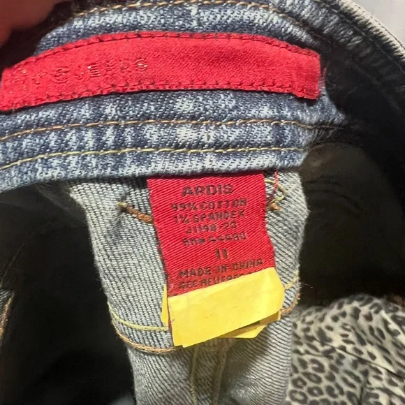 Kut from the Kloth Ardiss Jeans 11 Blue Distressed Raw Hem Boho Trim Stretch - Picture 6 of 6